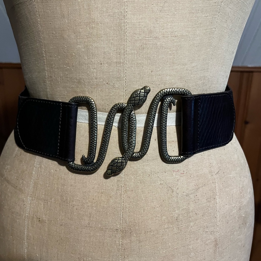 2” Brown Elastic / Snake Buckle